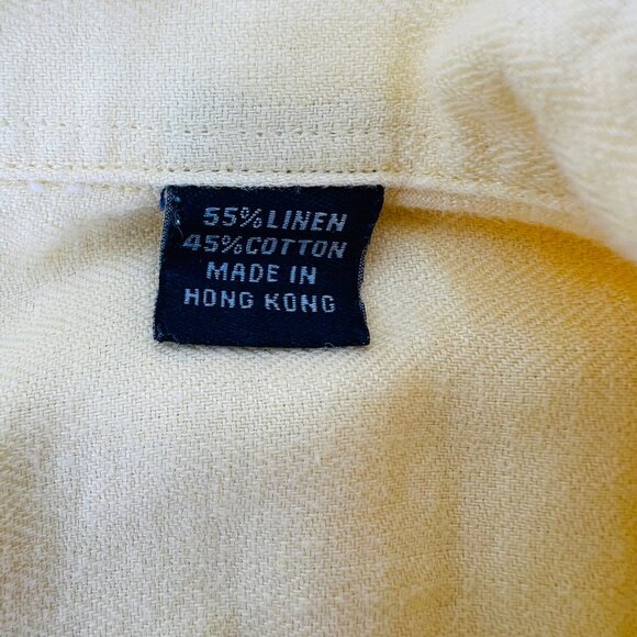 Austin Reed XXL Yellow Short Sleeve Shirt 55% Linen & 45% Cotton Mens Top - Picture 3 of 6